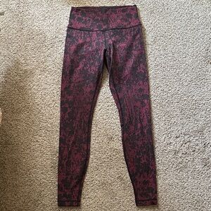 lululemon athletica Burgundy and Black Leggings